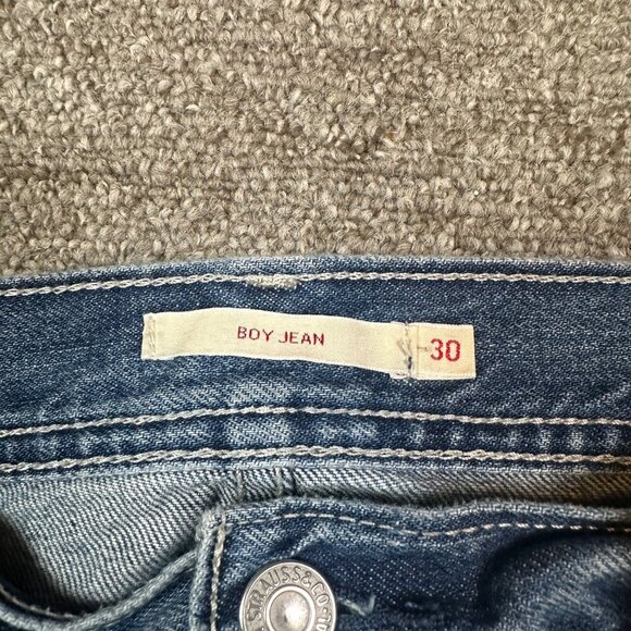 Levi's Carpenter Boy Jean Straight Leg Blue Women's Size 30 Relaxed Classic - Picture 2 of 6